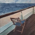 Sylvie Cayouette, Je pars, Acrylique sur toile, 2023, paysages marins