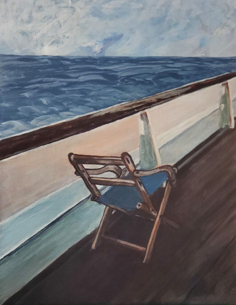 Sylvie Cayouette, Je pars - I'm leaving, Acrylique sur toile, 2023, paysages marins