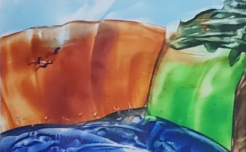 Sylvie Cayouette, Après Fioni, Encaustique sur papier d'archives, 2023, Abstractions et matières