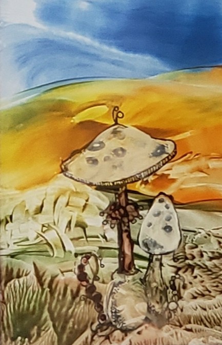 Sylvie Cayouette, No One Is Too Old For Fairy Tales, Encaustique sur papier d'archives, 2023, nature morte