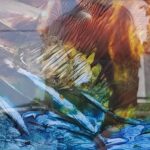 Sylvie Cayouette, Au bout de Cape road, Encaustique sur papier d'archives, 2023, Abstractions et matières