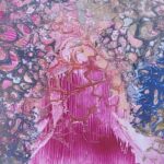 Marie Rose, Peinture encaustique sur papier sans acide, 4 x 6 pouces, Prince Edward Island, Canada, 2023, Sylvie Cayouette, Vendu