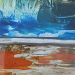 Sylvie Cayouette, Tsunami, Encaustique sur papier d'archives, 2023, Abstractions et matières