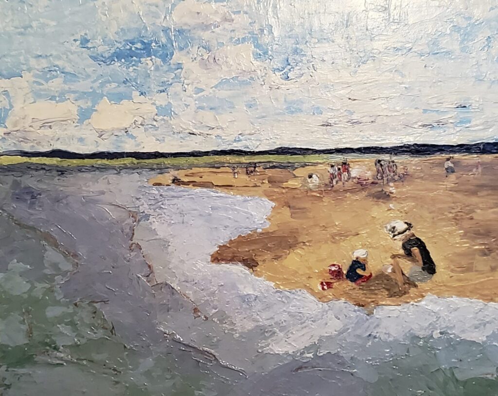 Sylvie Cayouette, Cabot Beach, Acrylique au couteau sur MDF, 2024, La présence du vivant