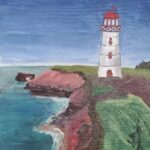 Sylvie Cayouette, Tryon Lighthouse, IPE, Acrylique sur bois, 2024, paysages marins