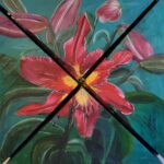 Sylvie Cayouette, Lys en 3d, Acrylique sur bois, 2024, nature morte