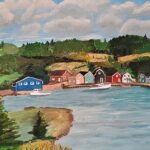 Sylvie Cayouette, French River, Acrylique sur panneau entoilé, 2024, paysages marins
