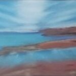 Sylvie Cayouette, Beach in PEI, Pastel sec sur carton Sennelier, 2024, paysages marins
