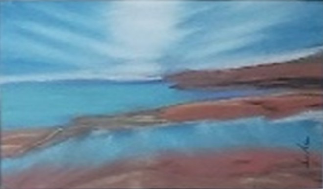 Sylvie Cayouette, Plage de PEI - Beach in PEI, Pastel sec sur carton Sennelier, 2024, paysages marins