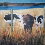 Sylvie Cayouette, The Cows of Grand River, Acrylique sur toile, 2025, La présence du vivant