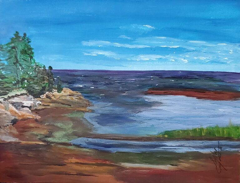 Sylvie Cayouette, Belmont Park, Acrylique sur mdf, 2025, paysages marins