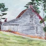 Sylvie Cayouette, Sur Hamilton Road, Acrylique sur toile, 2025, Scène du territoire, grange