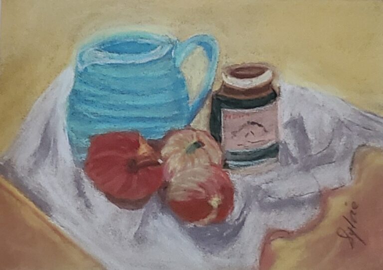 Sylvie Cayouette, Pot de miel - Honney Jar, Pastel sec sur carton Sennelier, 2025, nature morte