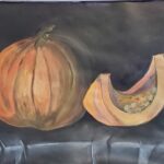 Sylvie Cayouette, Citrouille, Acrylique sur papier d'archives, 2025, nature morte