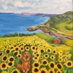 Sylvie Cayouette, Tournesol pour ma soeur, Acrylique sur toile, 2025, Scène du territoire