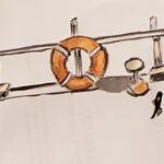 Sylvie Cayouette, Ma bouée de sauvetage, Aquarelle sur papier d'archive, 2025, nature morte