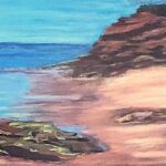 Sylvie Cayouette, Donahue Beach, Pastel sec sur carton Sennelier, 2026, paysages marins