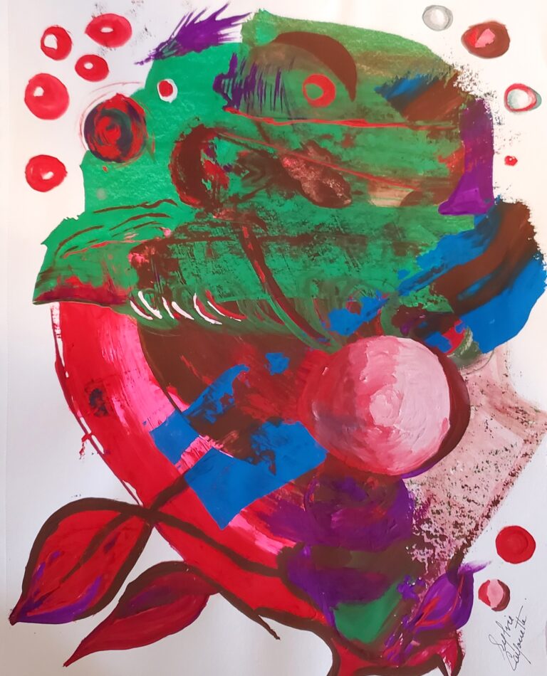 Sylvie Cayouette, Le voyageur - The Traveler, Gouache sur papier d'archives, 2026,