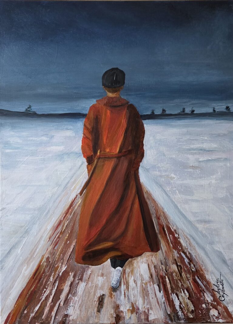 Sylvie Cayouette, Partir avant la tempête - Leave Before the Storm, Acrylique sur toile, 2026, présences vivantes